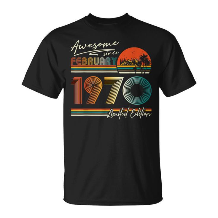 Awesome Since February 1970 Vintage 54Th Birthday Men T-Shirt