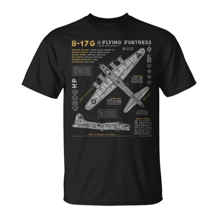 B-17 Flying Fortress Ww2 B-17G Bomber Vintage Aviation T-Shirt