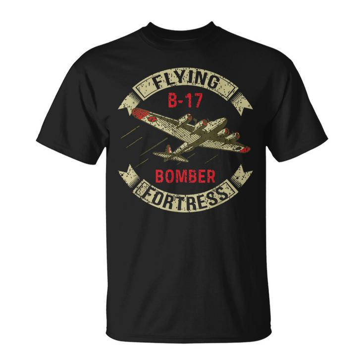 B17 Heavy Bomber Ww2 Plane Aircraft Usa Flag Veteran Pilot T-Shirt