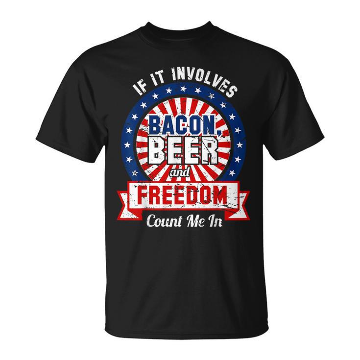 Bacon Beer Freedom America Usa T-Shirt