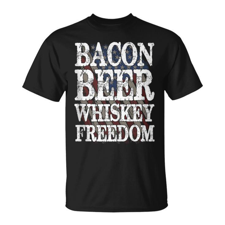 Bacon Beer Whiskey Freedom T-Shirt