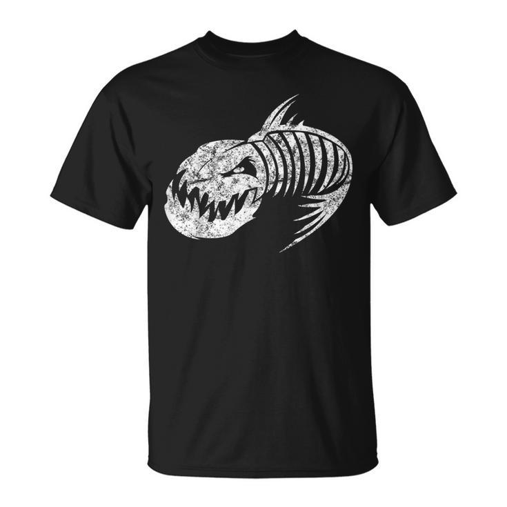 Fishing Shirt - Short Sleeve Skele Fish (Black)