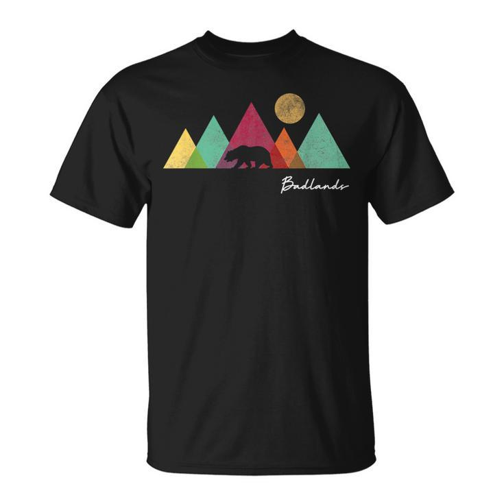 Badlands Mountain Vintage Hiking National Park Souvenir T-Shirt