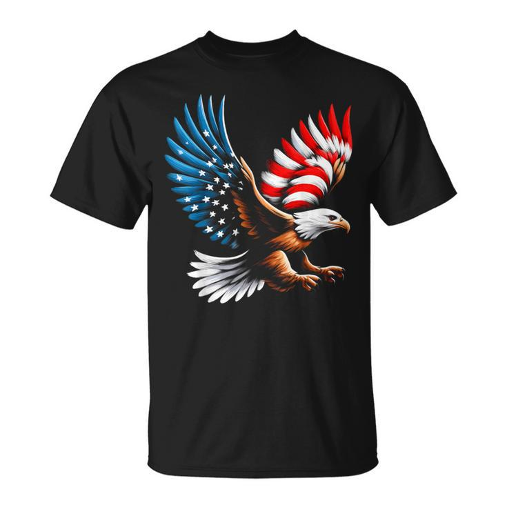 Bald Eagle & Patriotic American Flag 4Th Of July T-Shirt