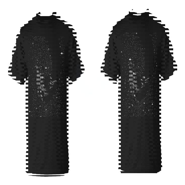 Ballena Nocturna Estrellada Buceo Con Ballena Gráfico Camiseta unisex