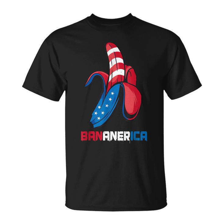 Banana Us Flag Patriotic America Party Fruit Costume T-Shirt