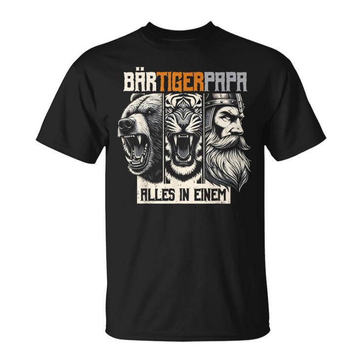 Bärtigerpapa Bartollbart Bär Tigerater Bärtigermann Papa T-Shirt