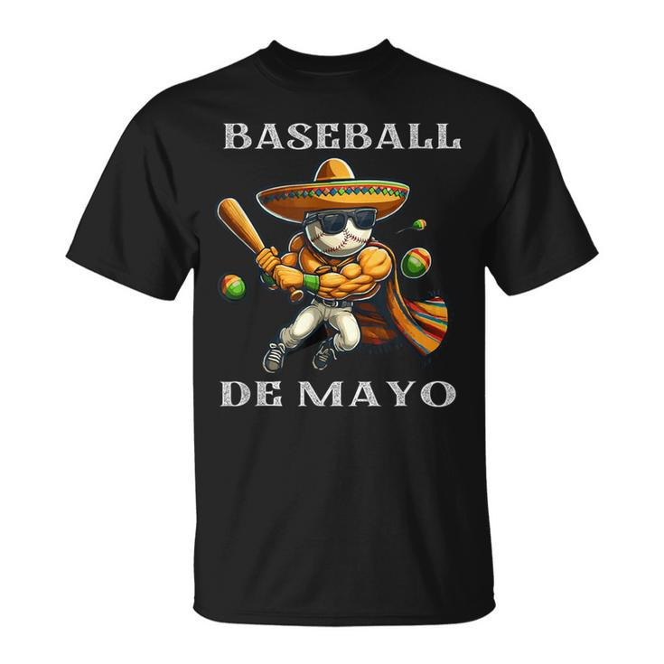 Baseball De Mayo Fiesta Cinco De Mayo Baseball Man T-Shirt