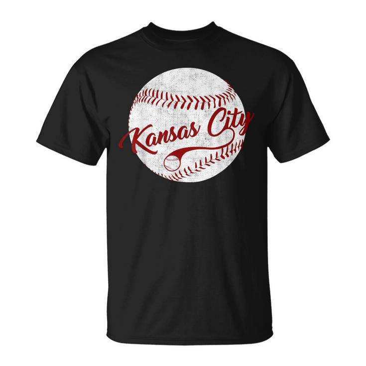 Baseball Kansas City Love Blue Color Royal National Pastime T-Shirt