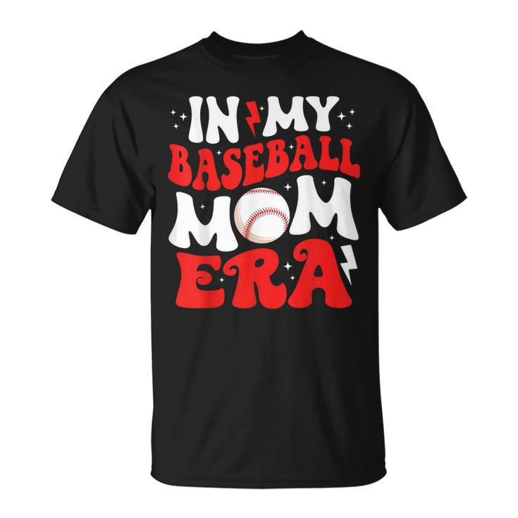 In My Baseball Mom Era Cute Groovy Baseball T-Shirt