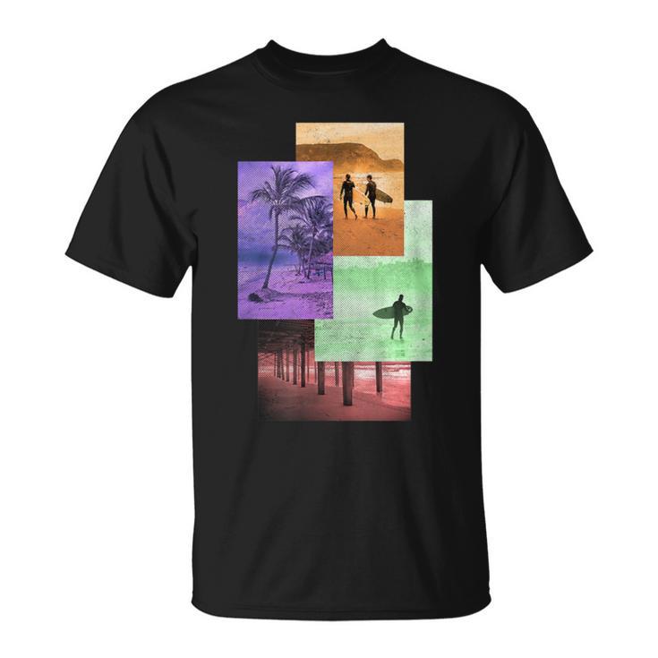 Beach Scene Surfing Ocean T-Shirt