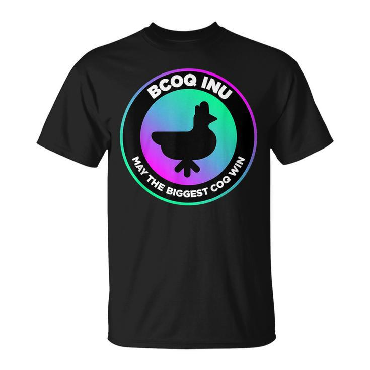 Beautiful Black Coq Inu Silhouette Cryptocurrency T-Shirt