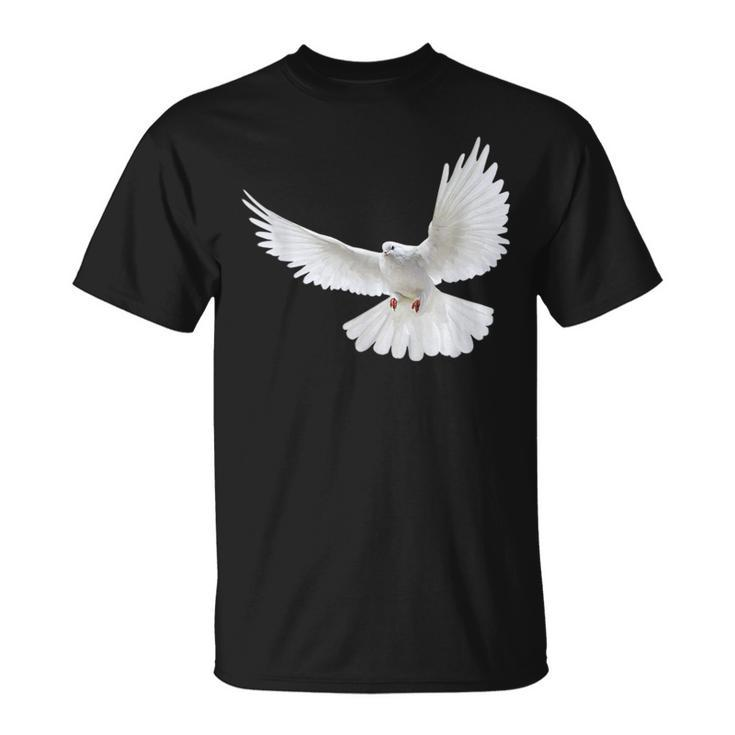 Beautiful Flying Peaceful White Dove Photo Silhouette T-Shirt