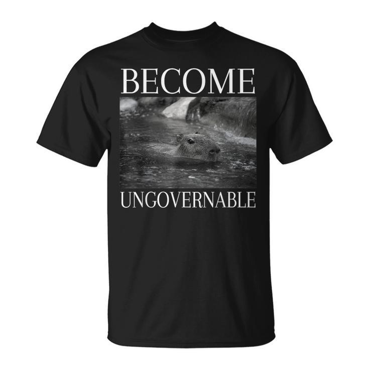 Become Ungovernable Capybara Big Rodent Underwater T-Shirt