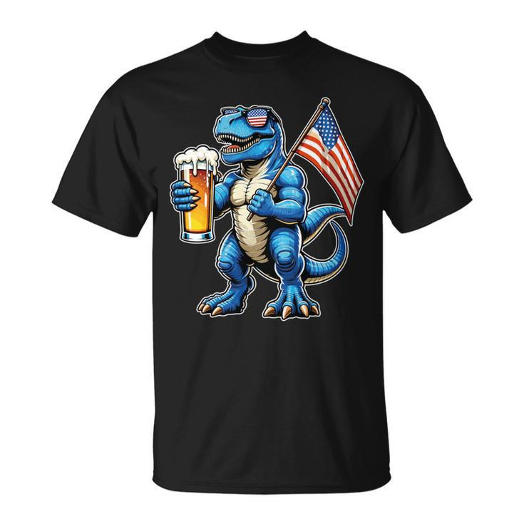 Beer Tap Usa Flag 4Th July Drinking And Fathers Day Us Flag T-Shirt