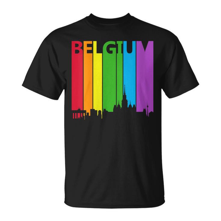 Belgium Skyline Lgbt Pride T-Shirt