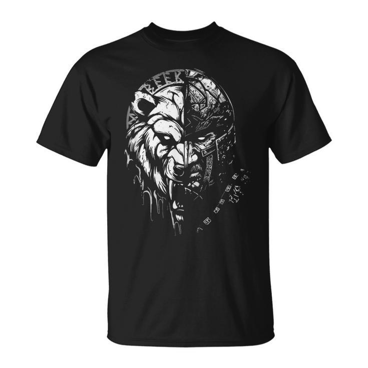 Berserker Warrior Odin Runes Nordic Mythology Viking T-Shirt