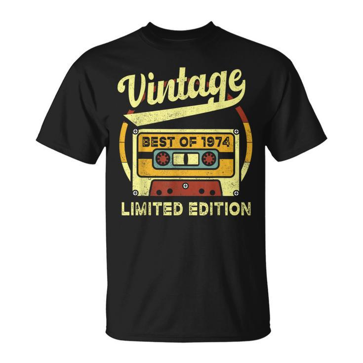 Best Of 1974 50Th Birthday Retro Vintage Cassette Tape T-Shirt