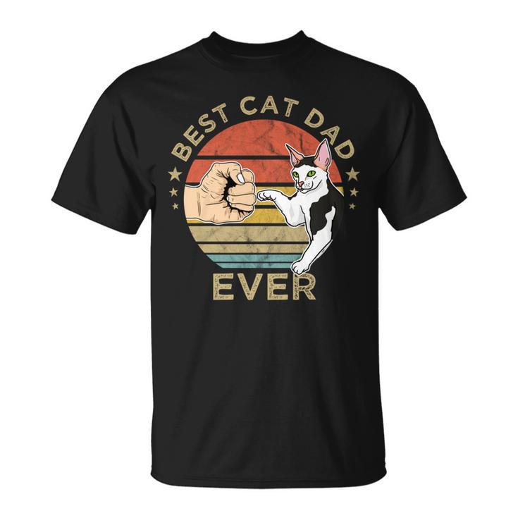 Best Cat Dad Ever Retrointage Katze Katzen Papa Geschenk T-Shirt