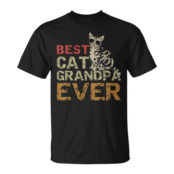 Best Cat Grandpa Ever Cat Kitty Lover Retro Style T-Shirt