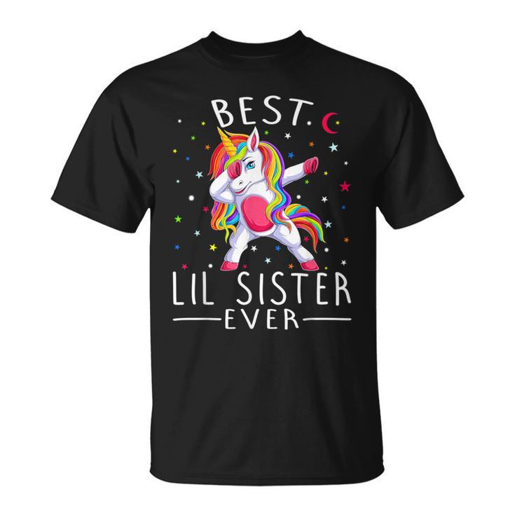 Best Lil Sister Ever Dabbing Unicorn T-Shirt