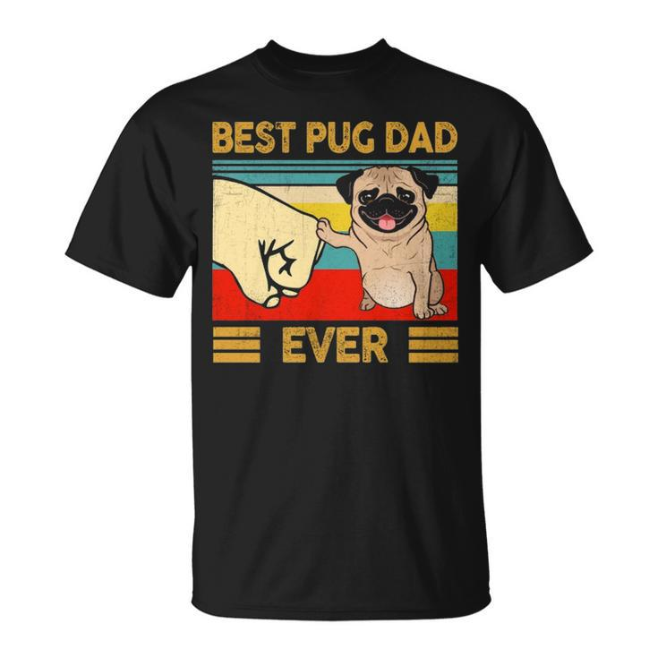 Best Pug Dad Ever Retro Vintage Fun Daddy Father's Day T-Shirt