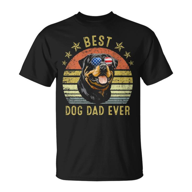 Best Rottweiler Dad Ever Vintage Dog Lover T-Shirt