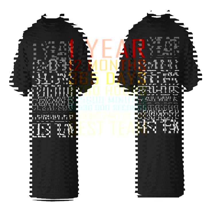 Best Team Vintage Work Anniversary 1 Years Employee T-Shirt