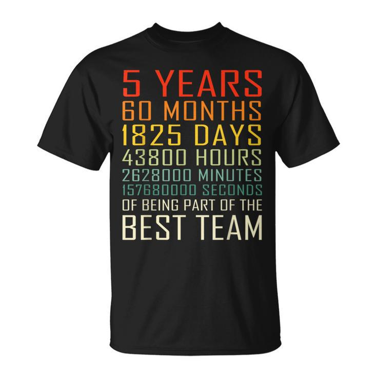 Best Team Vintage Work Anniversary 5 Years Employee T-Shirt