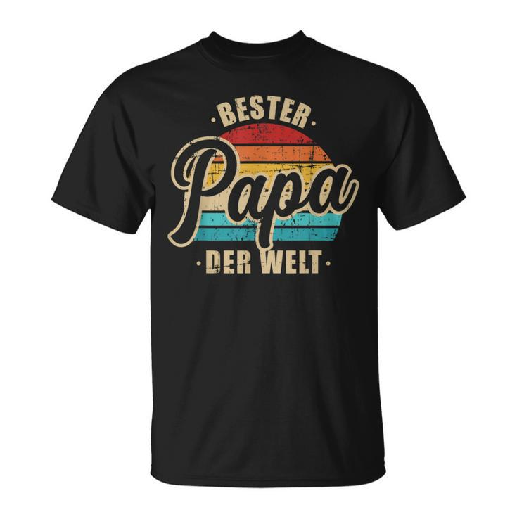 Bester Papa Vater Der Welt Vintage Retro Father's Day S T-Shirt