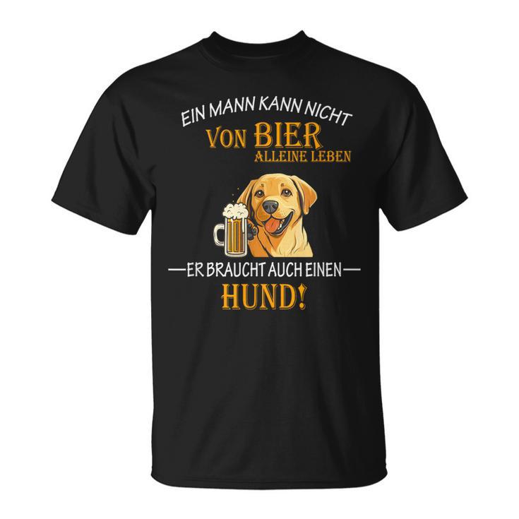 Bier Und Coole Hunde Lustiger Spruch Papa Labrador Gassi T-Shirt