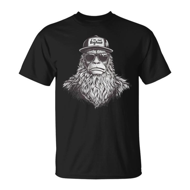 Bigfoot In Disguise Sunglasses Trucker Hat I'm Not Sasquatch T-Shirt