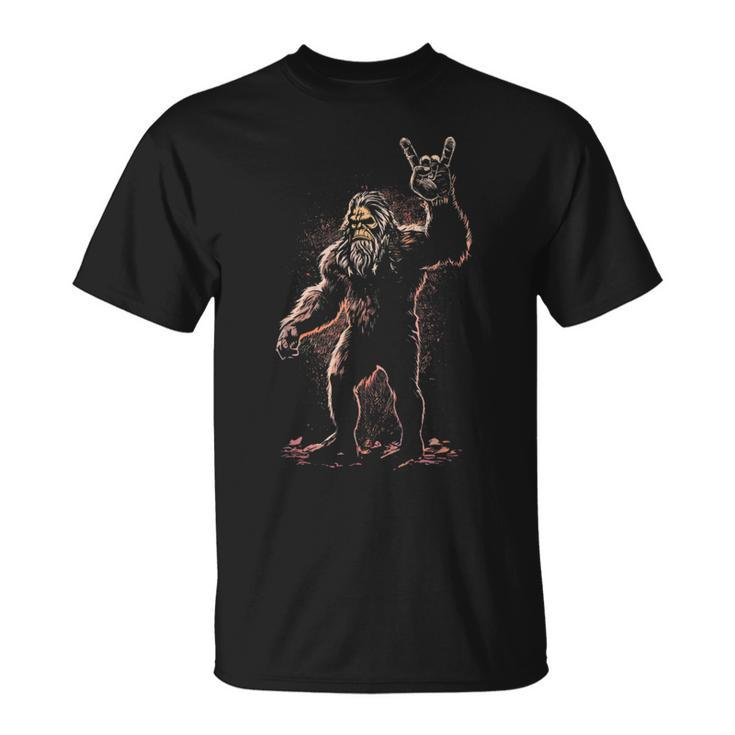 Bigfoot Rock On Sasquatch Rock & Roll Party T-Shirt