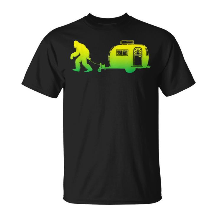 Bigfoot Rv Motorhome Camping Sasquatch Campervan Graphic T-Shirt