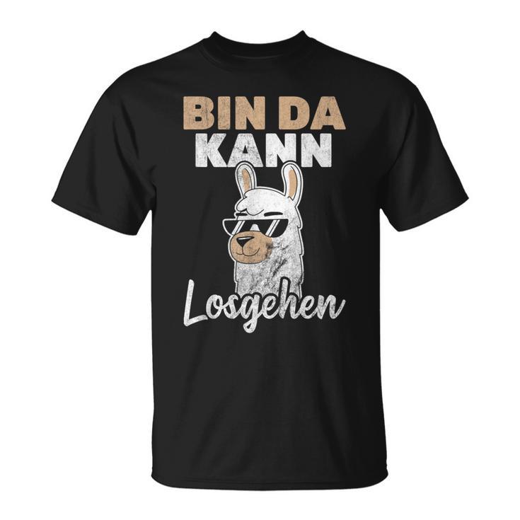 Bin Da Kann Losgehen Lama Alpaca T-Shirt