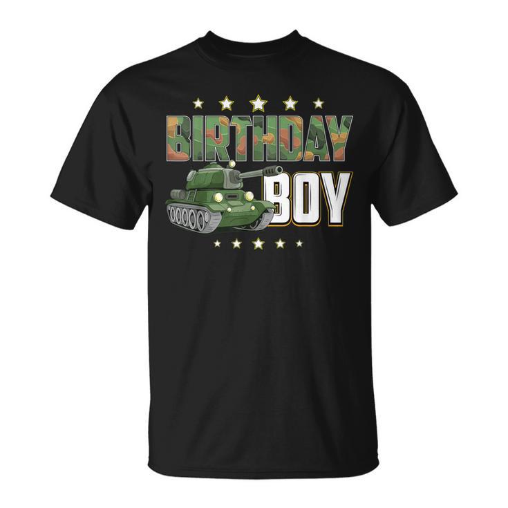 Birthday Boy Army Soldier Birthday Military Themed Camo T-Shirt