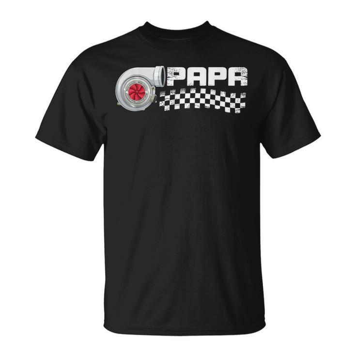Birthday Party Matching Family Pit Crew Race Car Papa T-Shirt