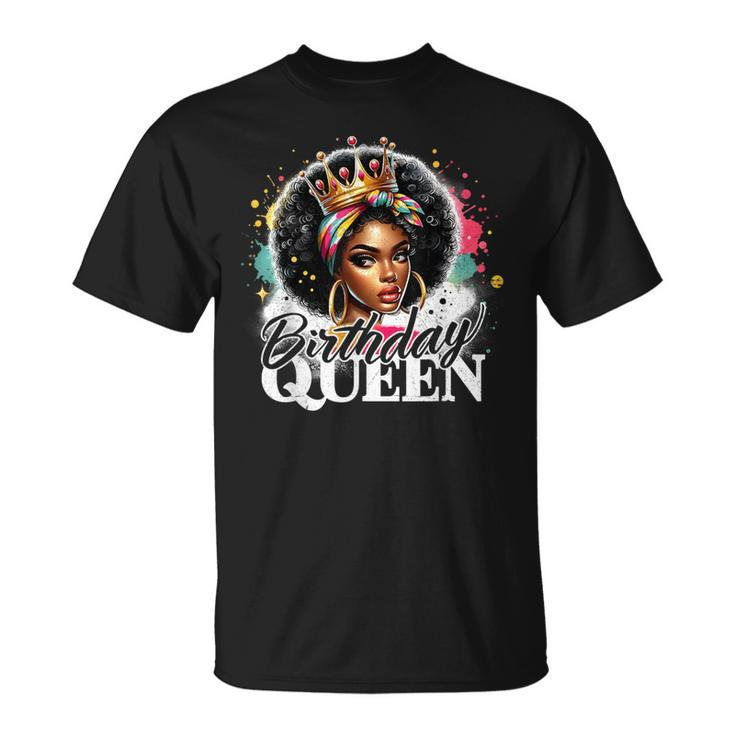 Birthday Queen Happy Birthday African American Afro Queen T-Shirt