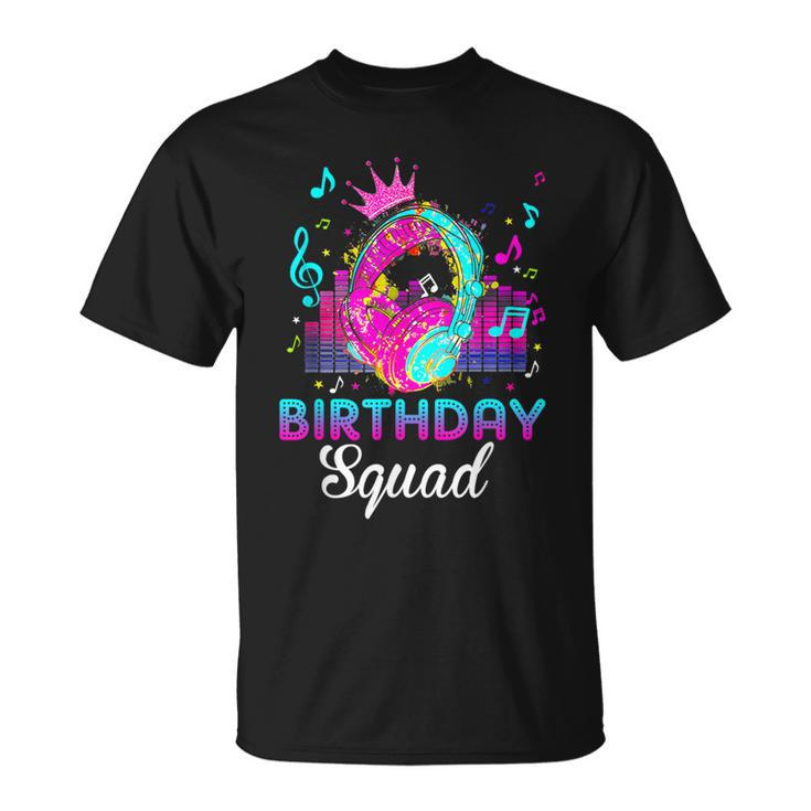 Birthday Squad Bday Princess Rockstars Theme Music Party T-Shirt