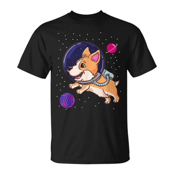 Bisexual Corgi In Space Bisexual Pride T-Shirt