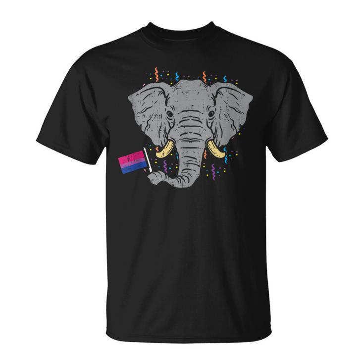 Bisexual Flag Elephant Lgbt Bi Pride Stuff Animal T-Shirt