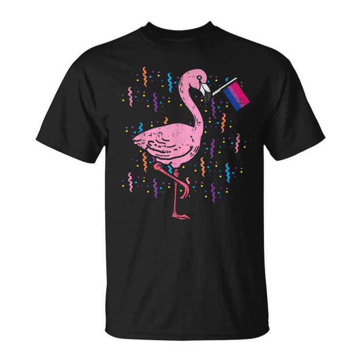 Bisexual Flag Flamingo Lgbt Bi Pride Stuff Animal T-Shirt