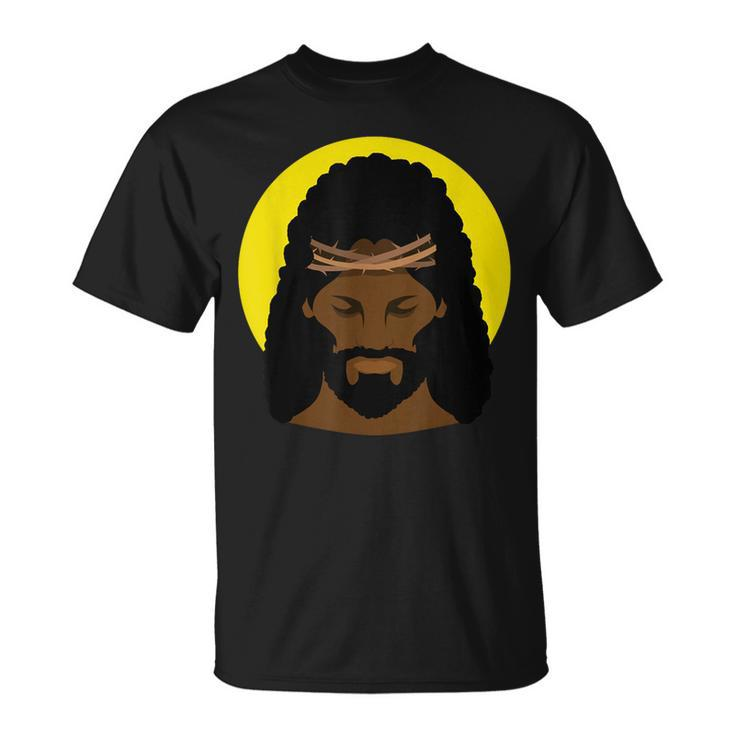 Black Jesus With Afro African American Religious Portrait T-Shirt
