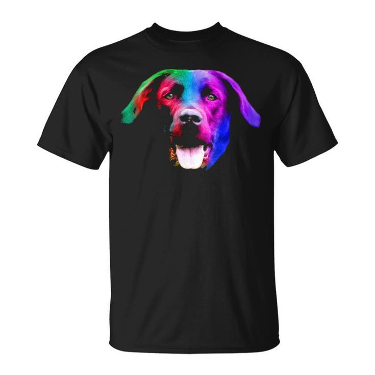 Black Labrador Multicolor Portrait T-Shirt
