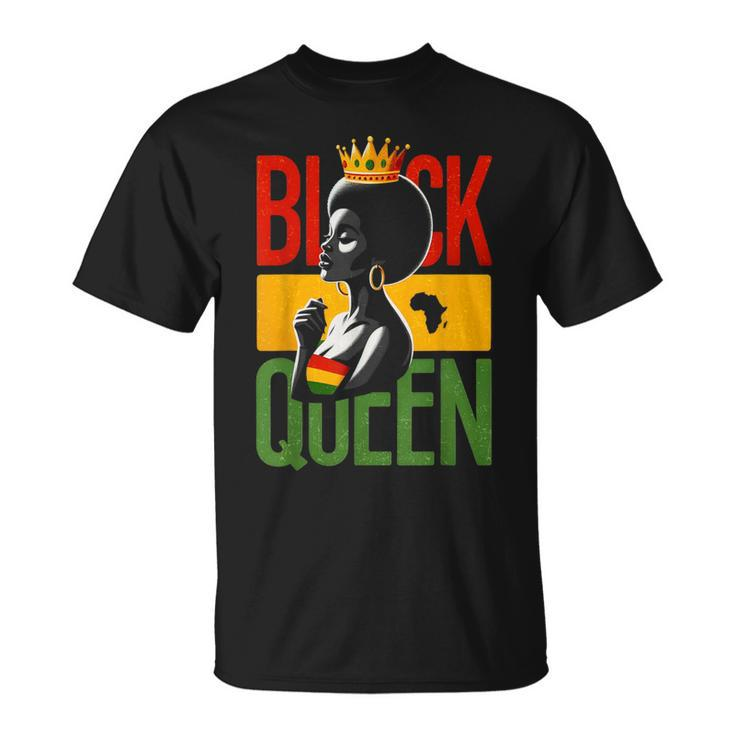 Black Queen Black History Queen Afro-African American Women T-Shirt