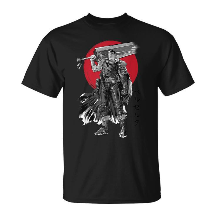 Black Swordsman Sumi E T-Shirt