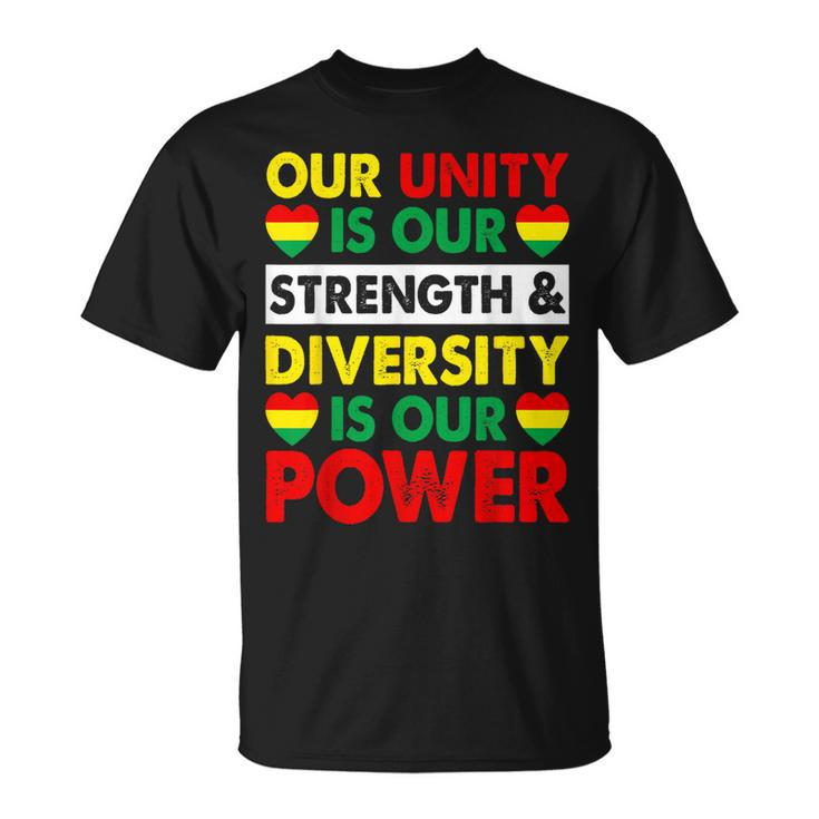 Black History Month African American Unity Power Diversity T-Shirt