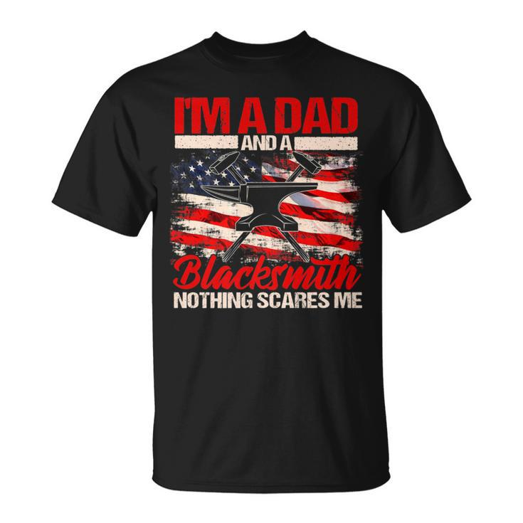 Blacksmith Dad American Flag Father's Day Blacksmithing T-Shirt