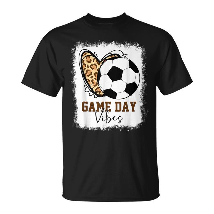 Bleached Soccer Game Day Vibes Soccer Mom Game Day Season T-Shirt