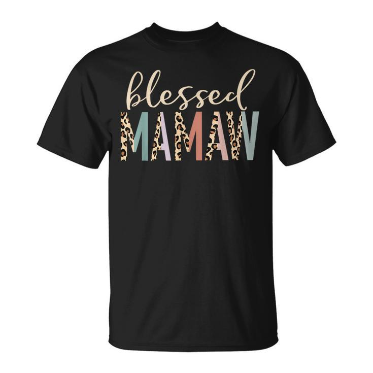 Blessed Mamaw Cute Leopard Print T-Shirt